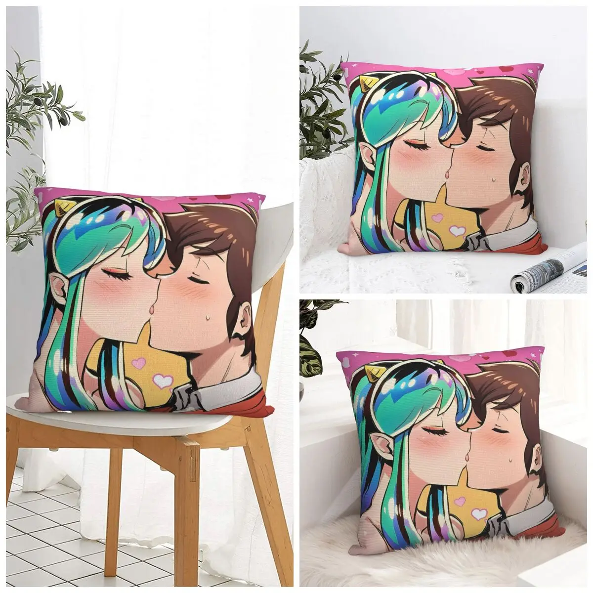 Аниме Urusei Yatsura Kiss наволочка квадратный дизайн наволочка Morden наволочки для дивана автомобиля домашний декор Аниме Urusei Yatsura Kiss наволочка квадратный дизайн наволочка Morden наволочки для дивана автомобиля домашний декор