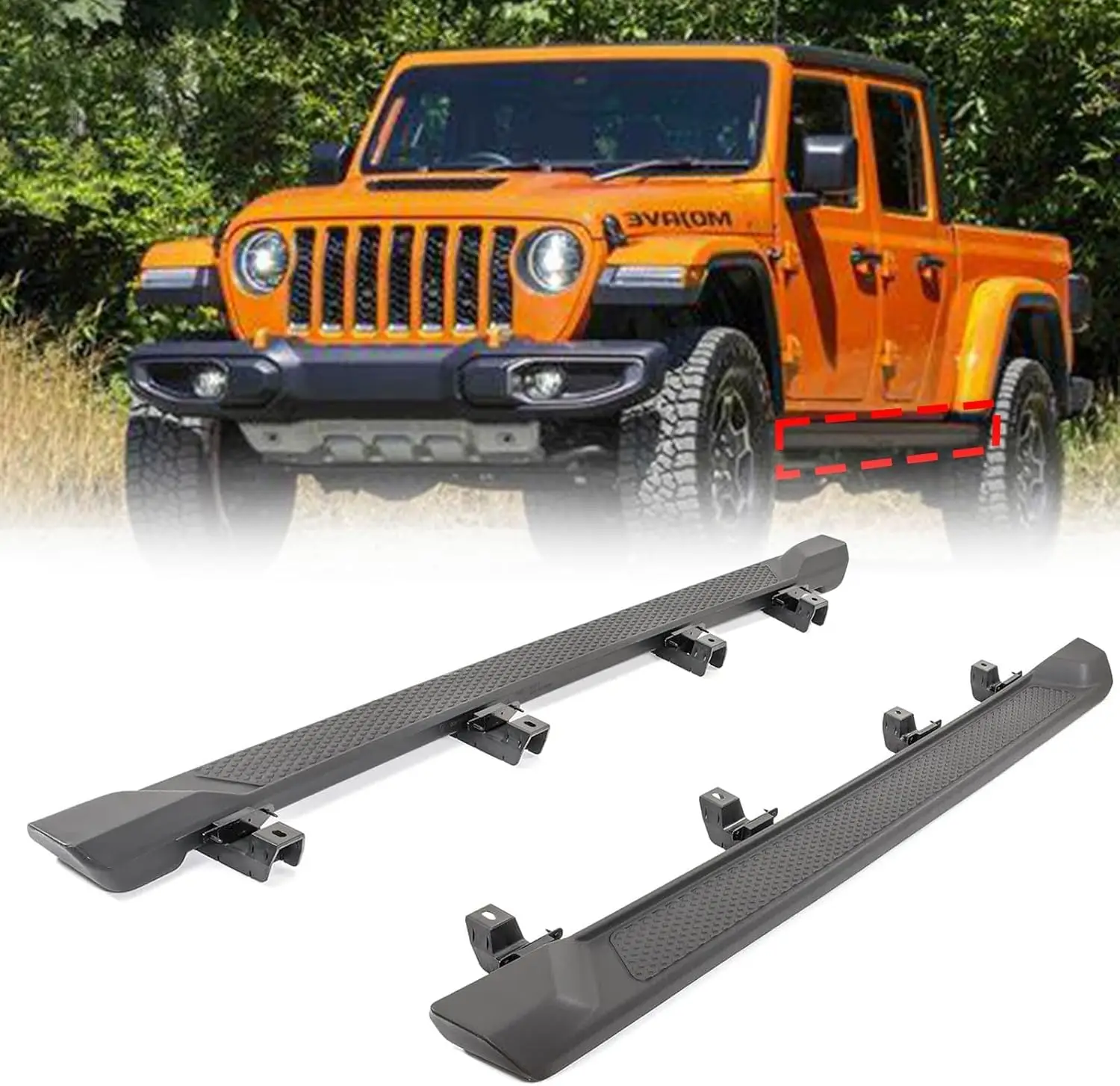 

Боковые шаги подходят для Jeep Gladiator JT 2020-2025 гг. Комплект для замены подножек Nerf Bars