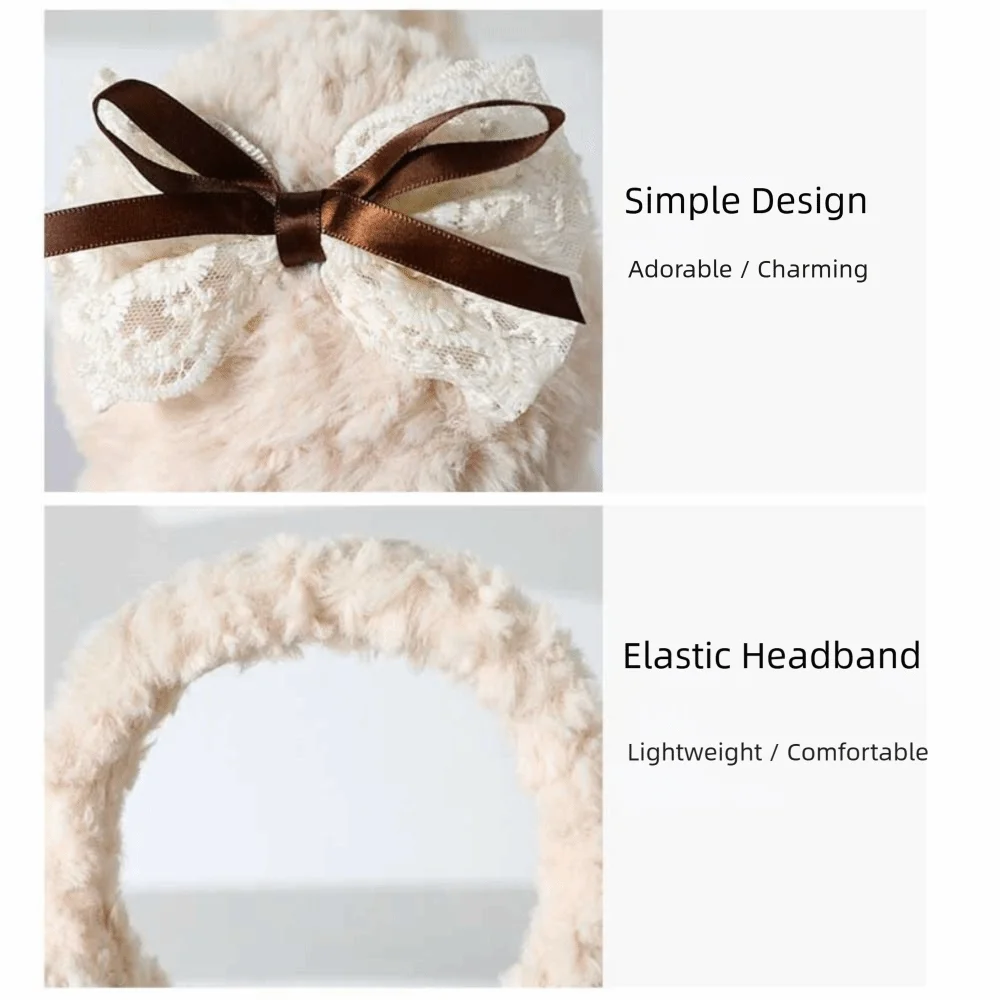 حماية الأذن Bowknot الأذن دفئا دافئ طوي للطي إيرفلاب بلون سميكة الشتاء غطاء للأذنين في الهواء الطلق #3