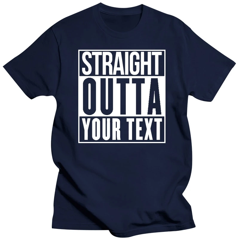 NEW STRAIGHT OUTTA YOUR TEXT CITY PERSONALIZED CUSTOM PRINT T-SHIRT COMPTON TEE