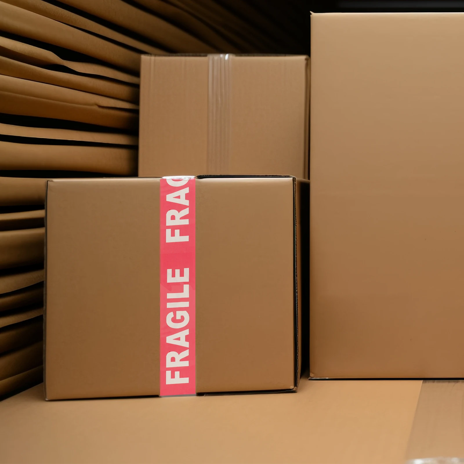

Fragile Warning Tape Packing Adhesive Red Polyethylene Film Sticker for Shipping