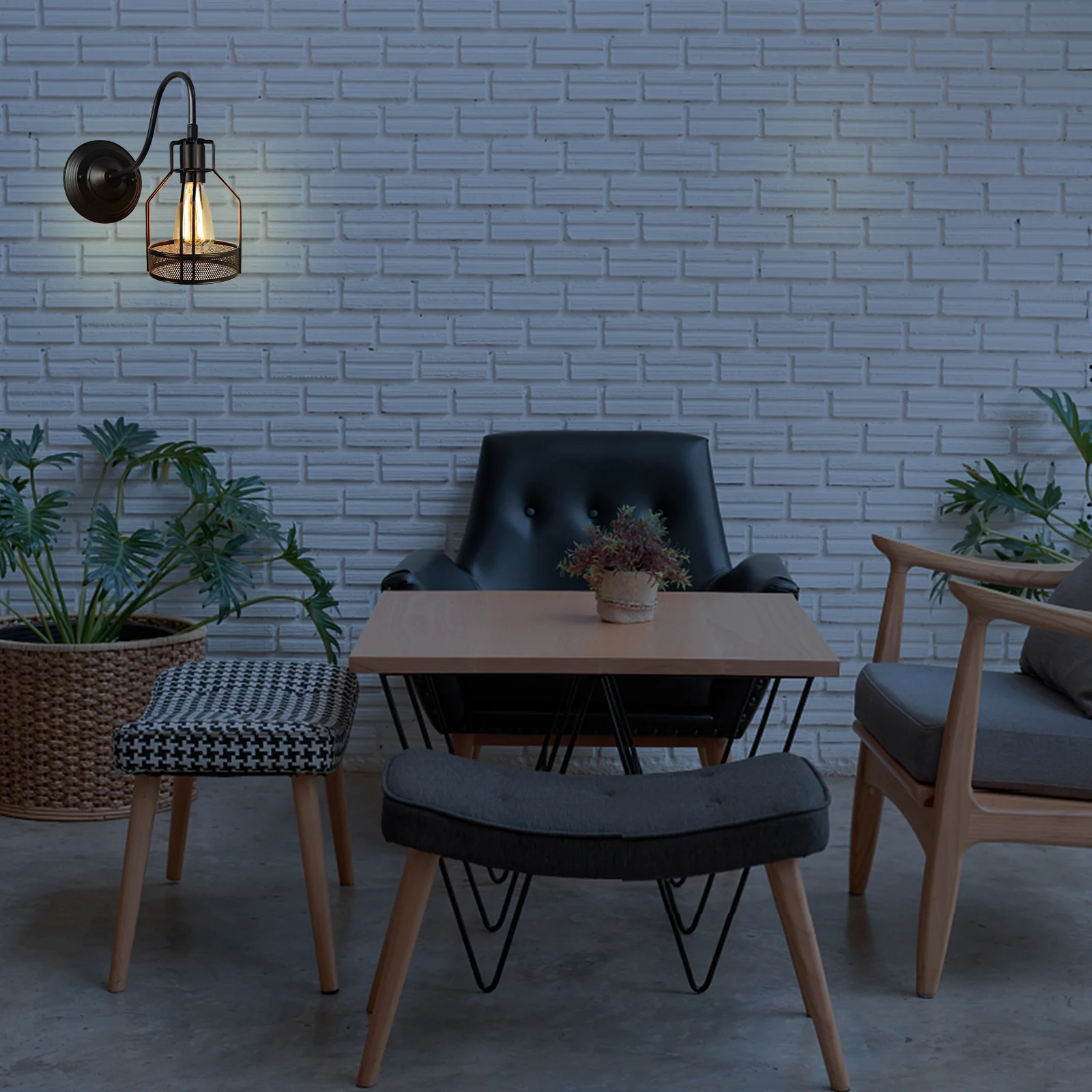 

1Pcs Vintage Wall Light Black Outdoor Waterproof LED Lamp Garden Landscape Light Porch Yard Decorative Lamp Warm Atmosphere