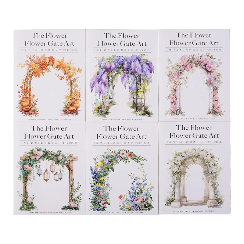 

12packs/LOT Flower Gate Art series retro message PET sticker
