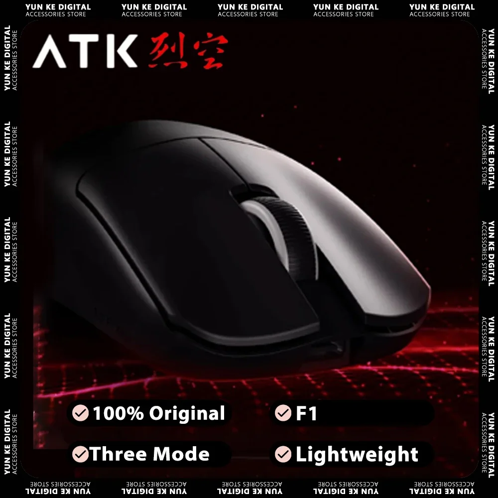 ATK Blazing Sky F1 Wireless Mouse PAW3950 Sensor Nordic 52840 Chip FPS 8K Gaming Mouse SmartSpeed Lightweight Pc Gamer Gifts