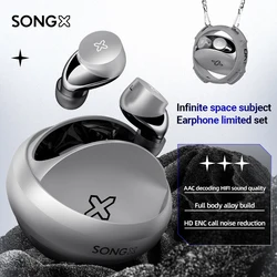 SONGX Wireless Headphones TWS Bluetooth 5.2 ENC Noise Reduction Headset HIFI Stereo S07 Planetary Ring Earphone For Gaming Music