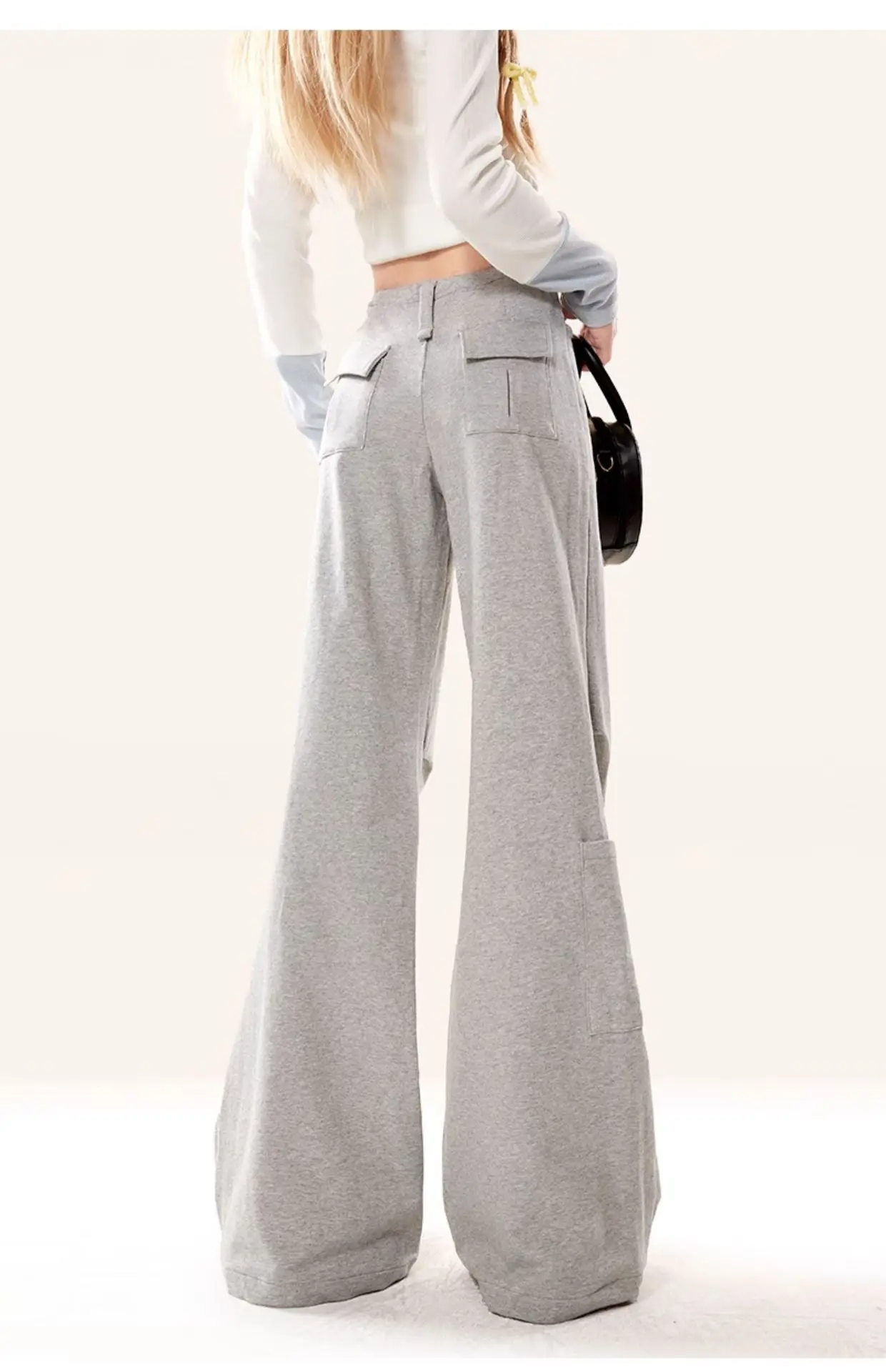 Pantalon de Travail Épicé de Style Américain pour Fille, Vêtement Décontracté, Micro Évasé, à Jambes Droites, à la Mode, pour le dehors, Nouvelle Collection Automne