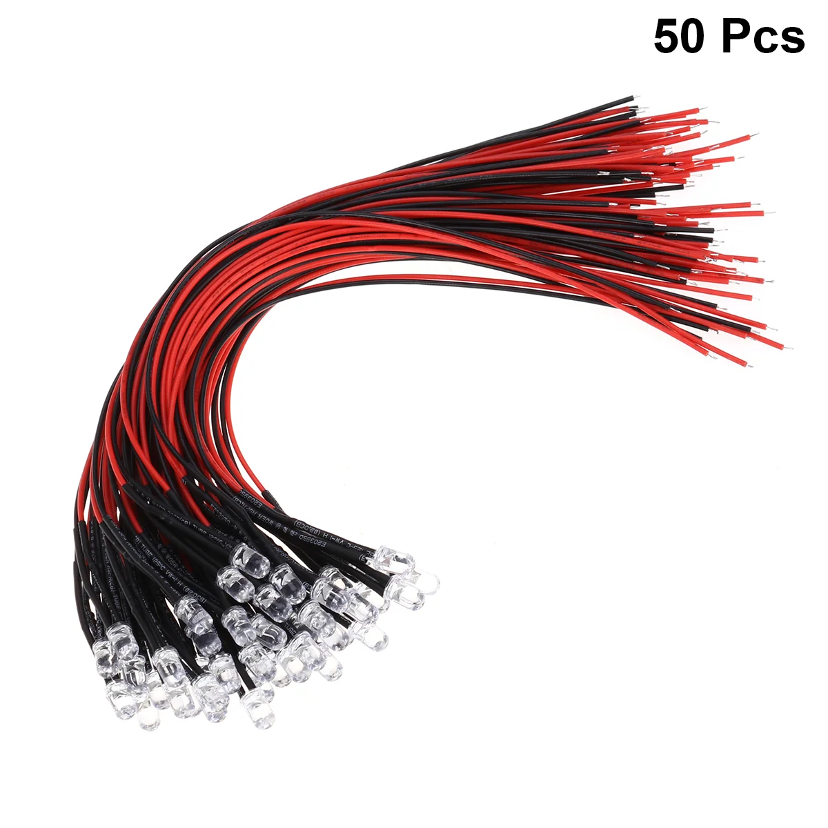 

50 Pcs Emitting Diodes Pre Wired LED Bulb Car Pre-wired Cables Lights for Rc Cars Toy