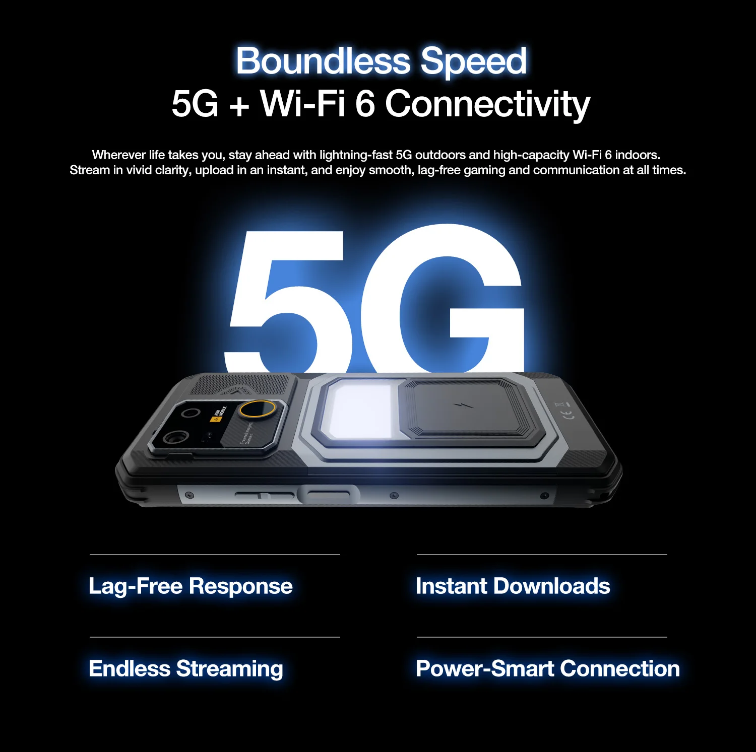 AGM G3 Rugged Phone 5G, Dimensity 7300, 10000mAh, IP68 Waterproof, Wireless Charging, Camping Light, 24(12+12)GB+512GB)