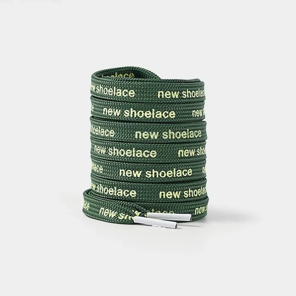 Fashion 9mm Wide Printed Letter Shoelaces Casual Double-Side Canvas Shoelace Footwear Accessories Flat Shoe laces