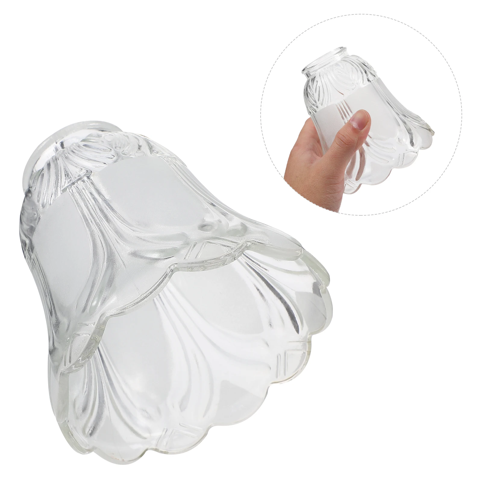 

2Pcs Glass Chandelier Covers High Transparency Smooth Surface Dust Prevention Romantic Warm Atmosphere Exquisite Patterns