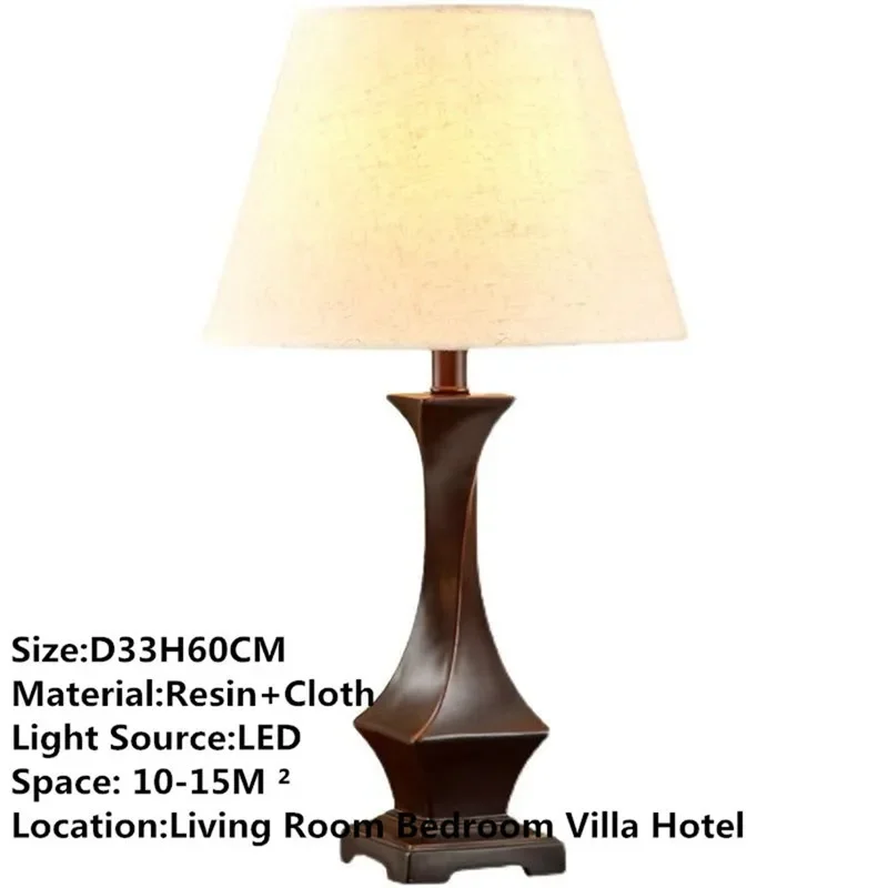 ABEL American Retro Table Lamp French Luxury Living Room Study Villa Hotel Bedroom LED Bedside Desk Light