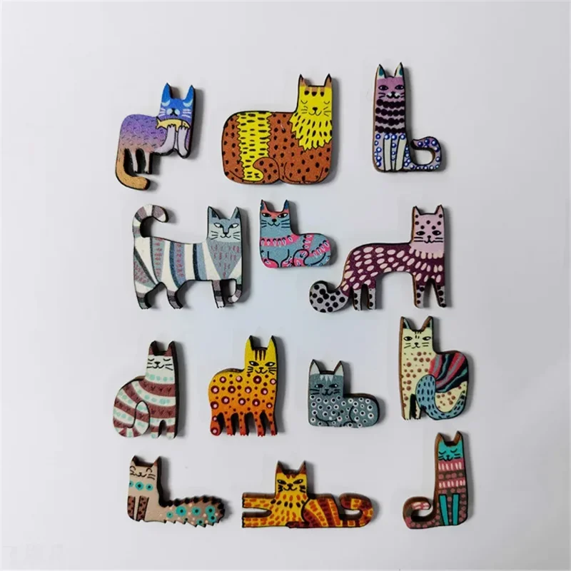 Kids Creative Cat Shape Puzzles Wooden Mini Irregular Shape Cat Animal Puzzles Table Games Montessori Thinking Education Toys