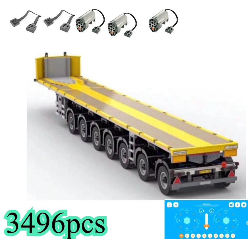 Image of OVB-95-07 Anhänger 4160 Mammoet Mobilkran NEUES MOC Modell Bausteine Kinderspielzeug Weihnachts- und Geburtstagsgeschenk
