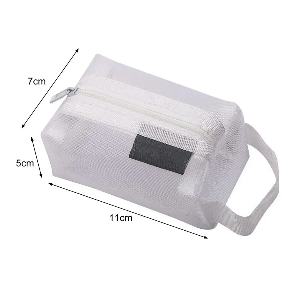 Портативная нейлоновая Сетчатая Сумка, кошелек для мелочи, Вместительная женская сумка для монет, прозрачная сумка для хранения, мини косметичка