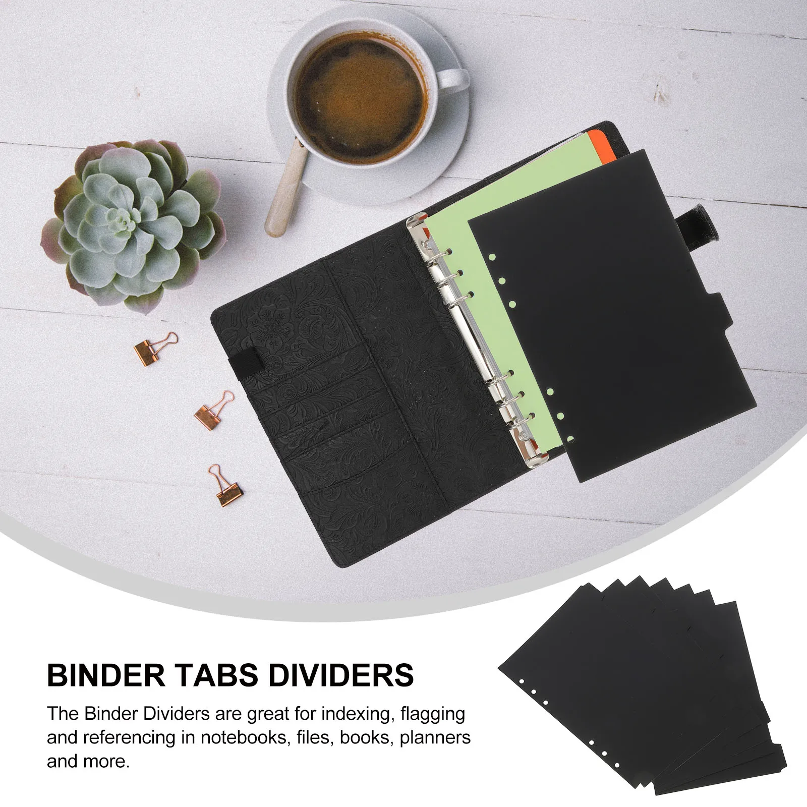 14pcs Loose Leaf Binder Dividers Detachable Notebook Tabs 6 Holes A5 Size Indexing Flagging Notebooks Files Books Planners