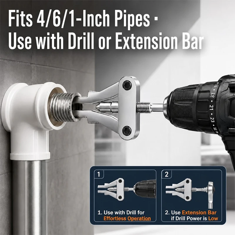 Broken Pipe Broken Thread Remover Tool For Electric Drill Fit Extractor For 1/2