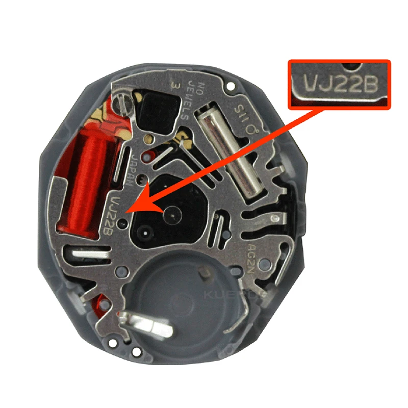 Original Hattori VJ22 VJ22B Quartz Japan Watch Movement Watches Replacement Spare Part Overall Height 4.3mm Thickness 2.71mm