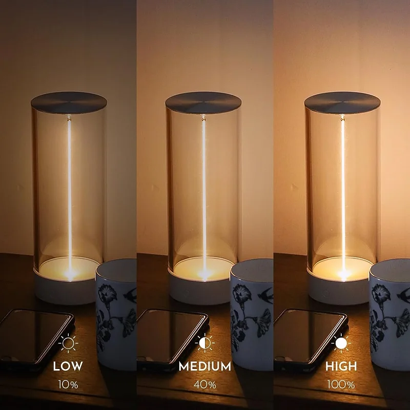 AUGE LIGHT Minimalist Table Lamp Creative Design Bedside Cordless Desk Lamp Rechargeable Modern for Office Bedroom Living Room