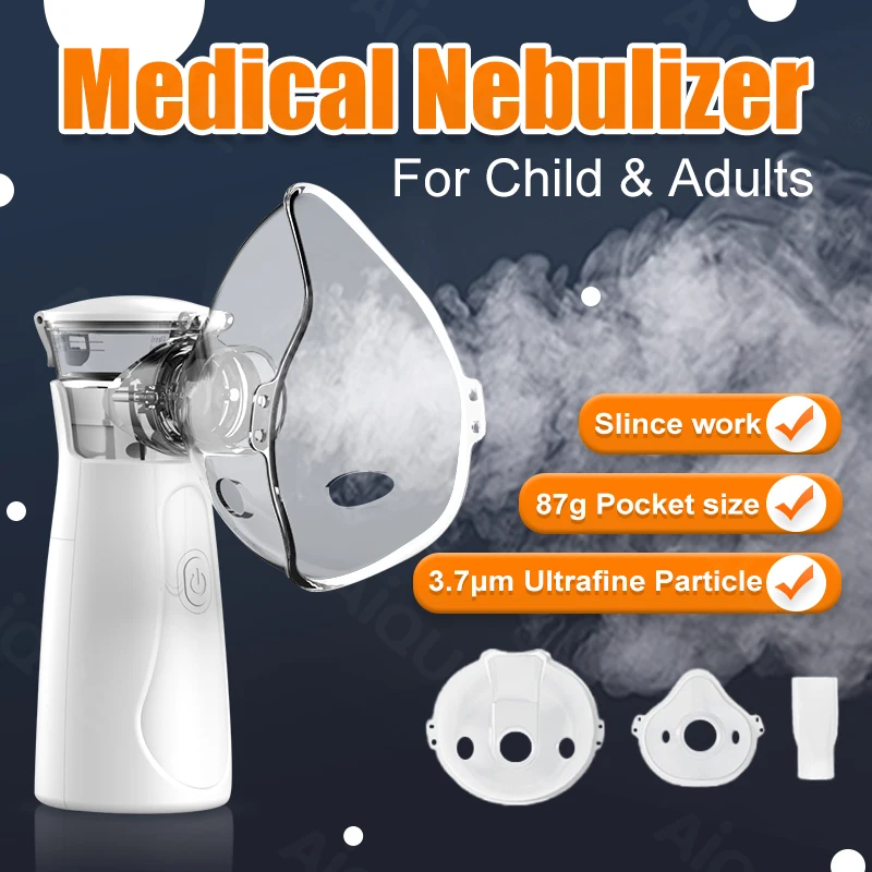 Ultraschall leise 3,7μm tragbare Netz verne bler für Asthma Grippe Bronchitis Kinder Inhalator Erwachsenen Baby Zerstäuber