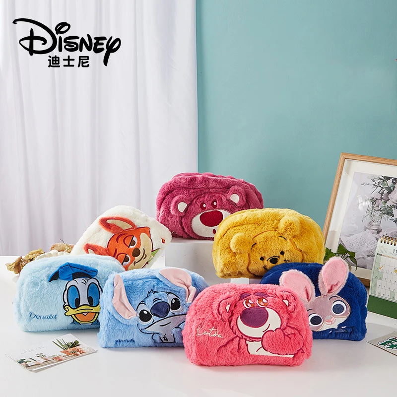 

Kawaii Disney Lotso Cartoon Plush Cosmetic Bag Mobile Phone Bag New Women Portable Storage Bag Student Pencil Bag Christmas Gift