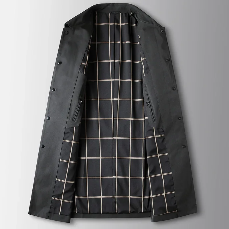 Gabardina de alta calidad para hombre, chaqueta informal lisa de estilo inglés, abrigos sin planchado para exteriores, Primavera