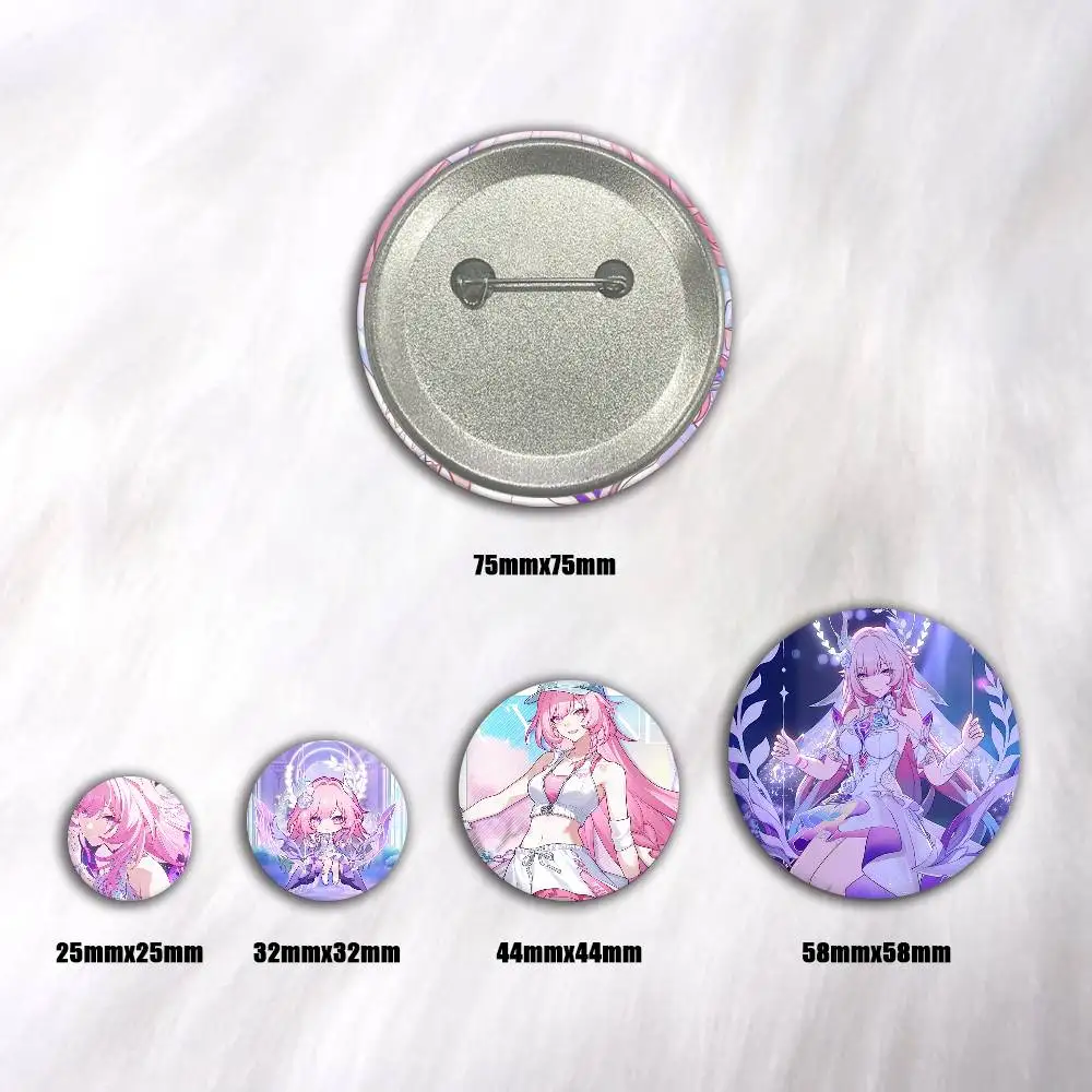 Honkai Star Rail Cyrene Snap-in Pins Cartoon Character Round Creative Brooches For Backpack Accessories Jewelry Gifts