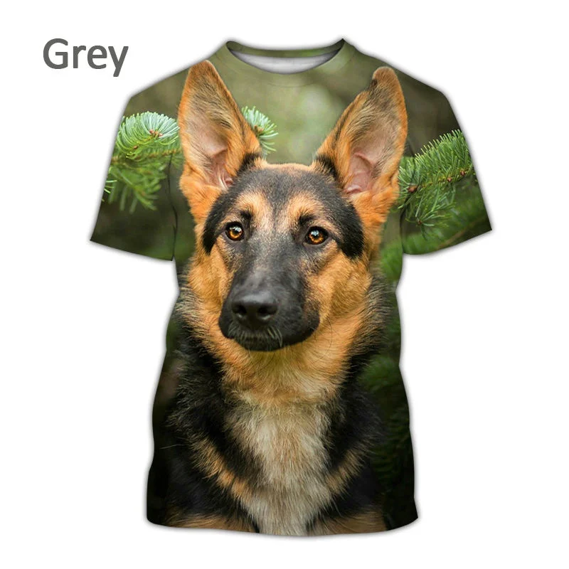 New Fashion Pet Dog 3D Printing T-Shirt German Shepherd Animal Printing T-Shirt Men Women Casual Short Sleeve Shirt Tops