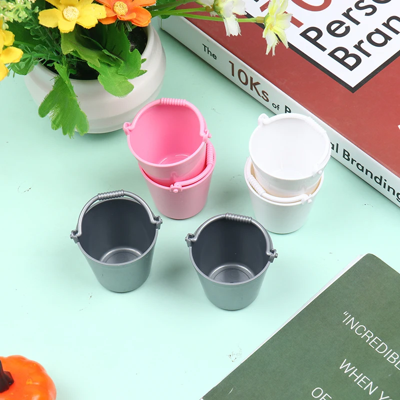 2 Buah 1:12 Mini Lucu Ember Dekorasi Miniatur Mainan Dapur Aksesori Kamar