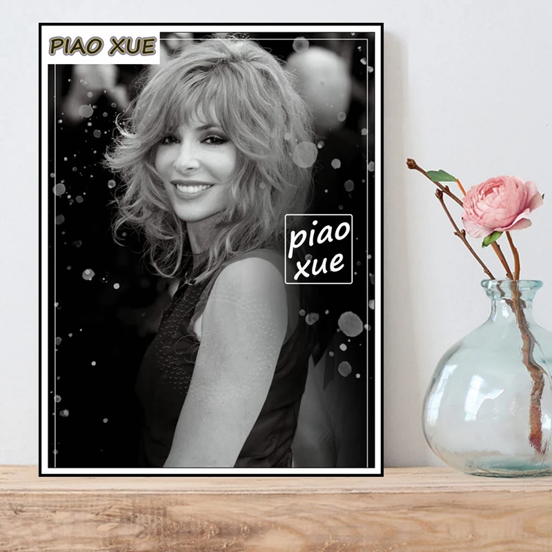 Classical Black And White Diamond Embroidery Mylene Farmer French Singer Picture Mosaic Painting Cross Stitch Kit Decor Gift