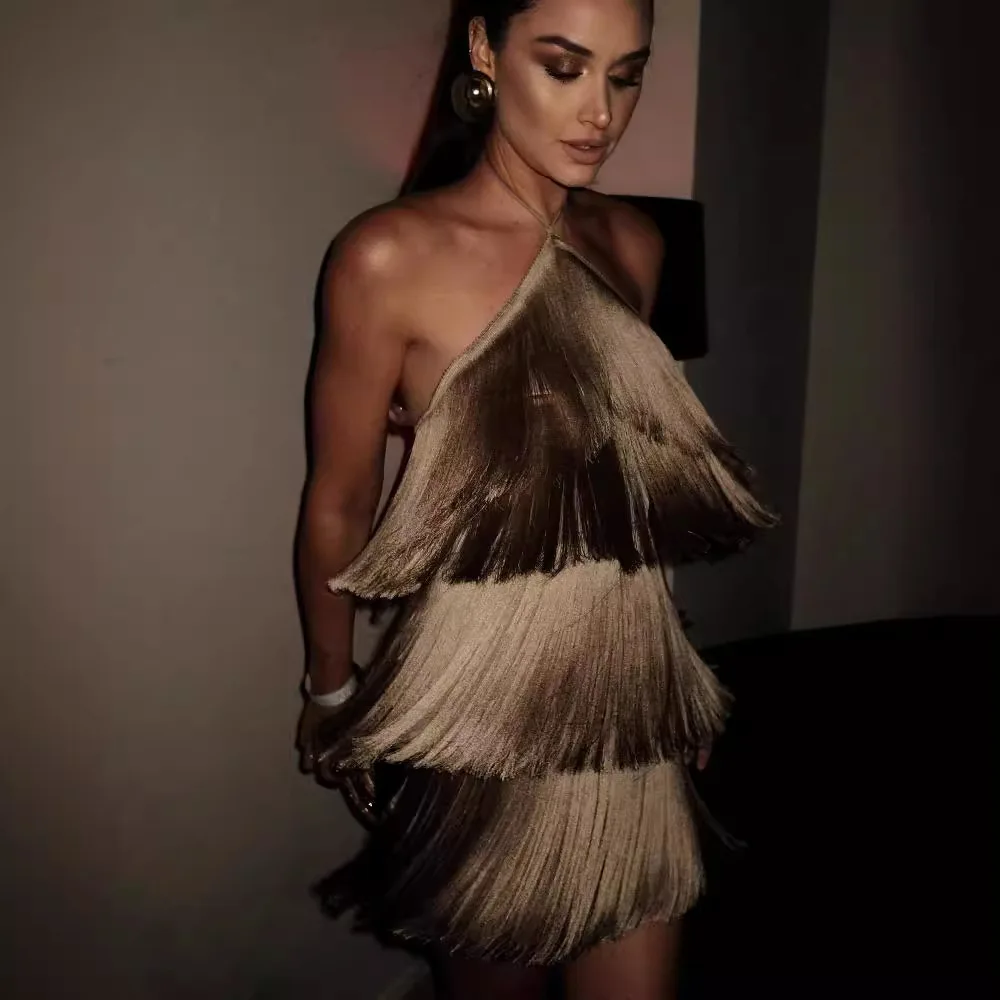 

2026 fashion neck fringed dress spring and summer new products
