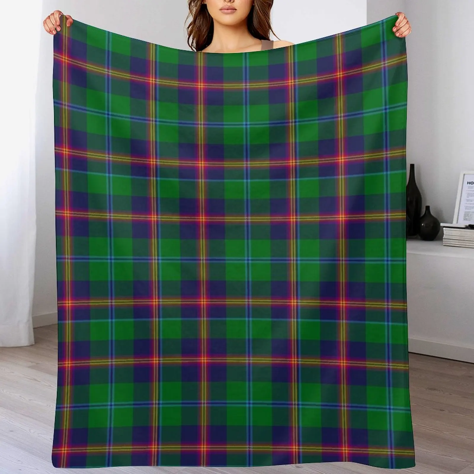 

Clan Young Tartan Throw Blanket Thin Soft Plush Plaid Hairys Blankets