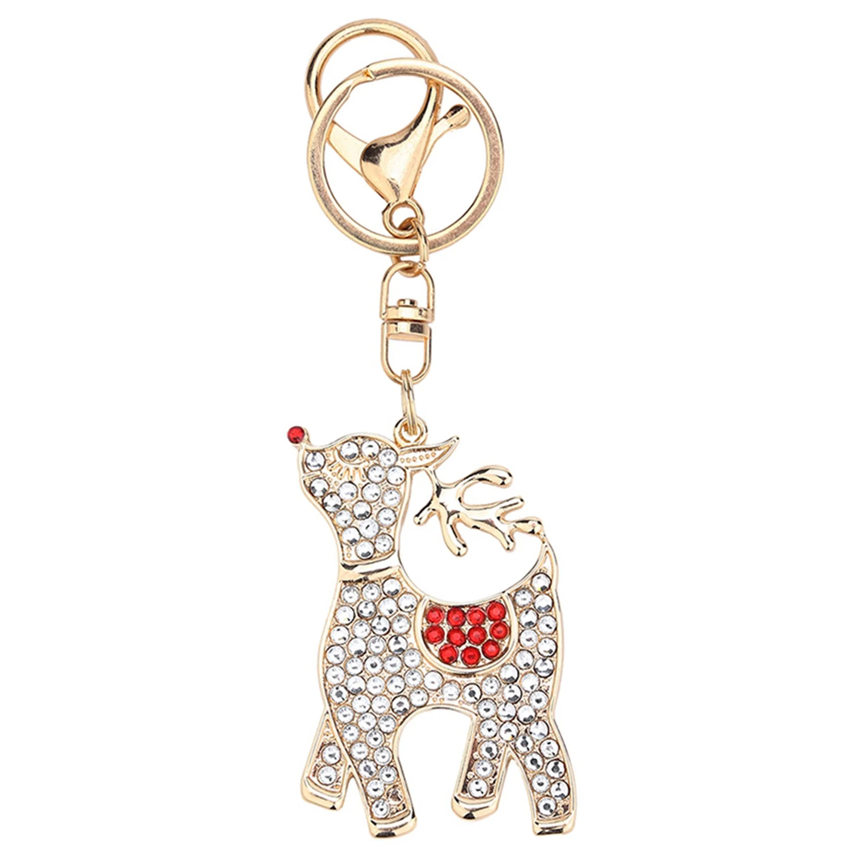 ABHU Diy Handmade Diamond Keychain Rhinestone Bag Pendant Keyrings Deer Chain Key Chains