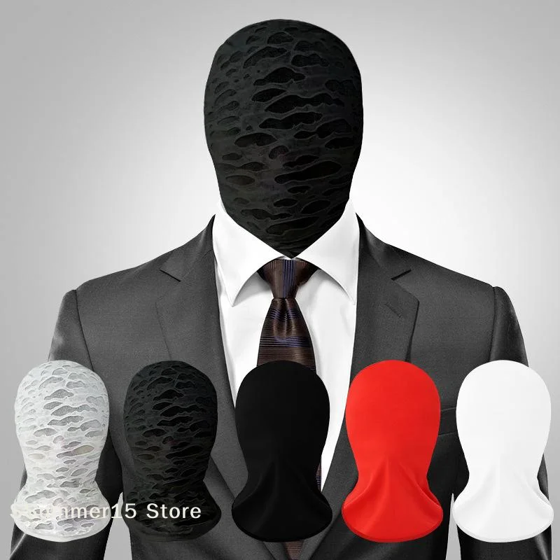 

【R】Summer Full Face Breathable Mask Translucent UV Protection Face Cover Elastic Halloween Party Role Playing Supplies
