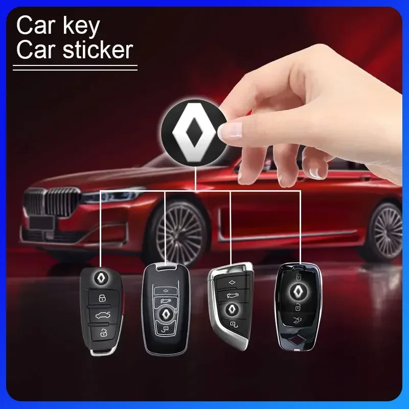 جديد 14 مللي متر فوب شعار السيارة ملصق لسيارة مفتاح التحكم عن بعد لرينو ميجان 2 3 4 توينجو كليو تاليسمان كابتور ترافيك كويد ذات المناظر الطبيعية الخلابة
