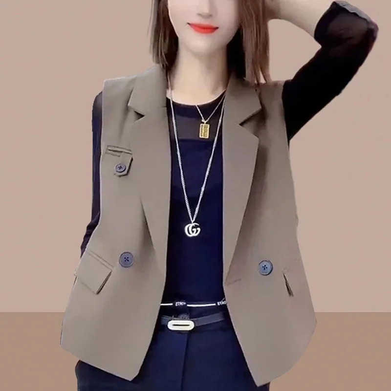 

Design Sense Suit Vest Women's Waistcoat new 2025 Spring Autumn Clothing Korean Version Vest Jacket Sleeveless Suit Jacket Coat