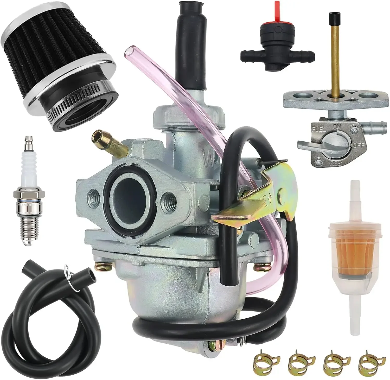 For CRF50 Carburetor Fit for Honda CRF50F XR50 Z50R Z50A Mini Trail Carb 50 Mini Bike Carb with Air Filter & Fuel Valve Petcock