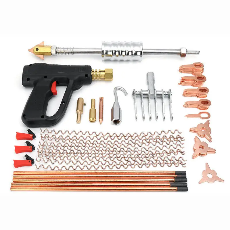 86pcs Car Dent Puller Stud Welder Materials Kit, Auto Spot Repair Pulling System Repair Tools