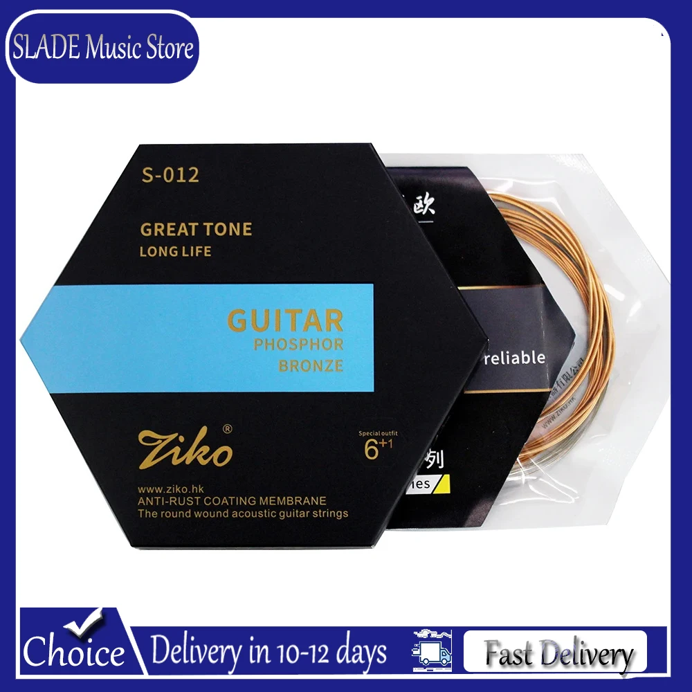 

Струны для акустической гитары ZIKO S-012, премиум-класса, с шестигранным стальным сердечником, обмотка из фосфорной бронзы, аксессуары для фолк-гитары