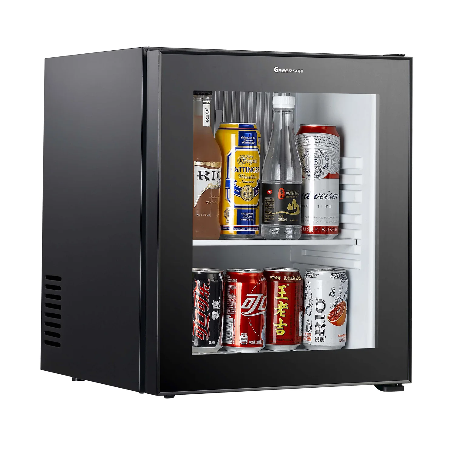 Hotel Mini Bar Fridge with Glass Door Stainless Steel 25L Capacity Energy Efficient Auto-Defrost Fridge