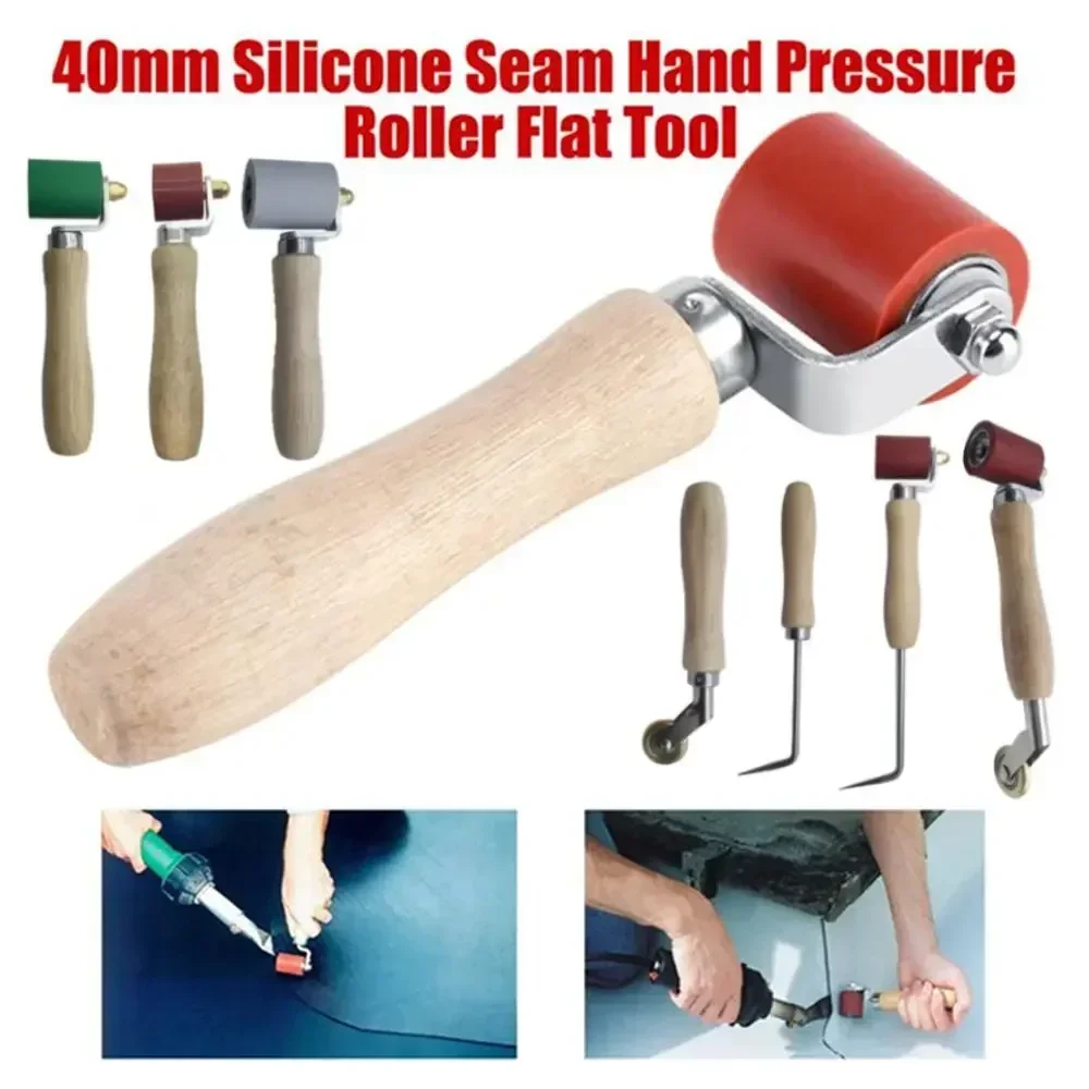 28/40/45mm Seam Hand Roller High-temperature Resistant Silicone Smoothing Seam Roller PVC Seaming Tools Hand Tool Sets