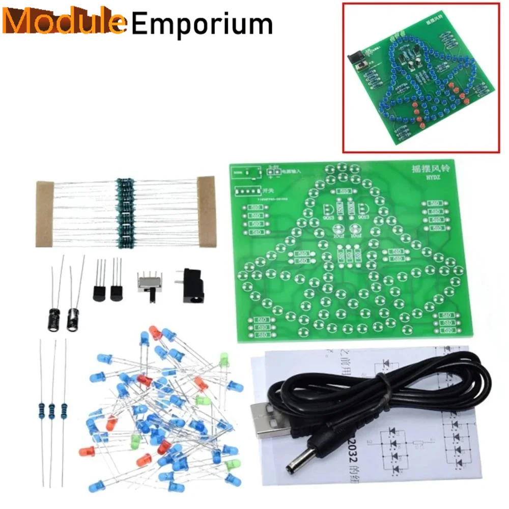 Laboratory Swing bells Wobbly Windbell Fun Electronic DIY Kit Wring 95 LEDs Wind bell 5V 9V