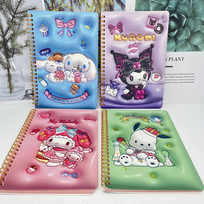 Cute Sanrio Diary Notebook Anime Series Kawaii Kuromi Cinnamoroll Cartoon Portable Notebook Student Stationery Kids Gifts