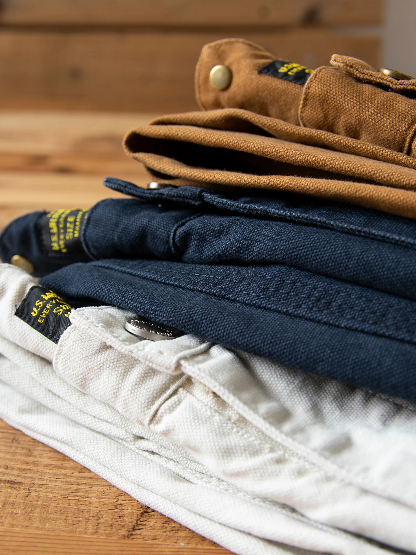 12oz قماش الخريف الشتاء جميع القطن سميكة متعرجة الحرب العالمية الثانية على غرار الأمريكية الرجعية مستقيم الساق سطح السراويل (Amekaji السراويل الطويلة) #3