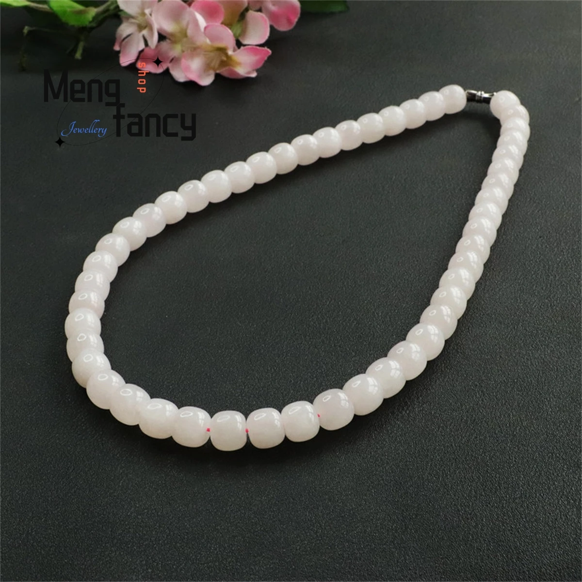 

Natural Hotan Jade Lotus Root Pink Lulutong Necklace Simple Personality Versatile Fine Fashion Luxury Women Jewelry Holiday Gift