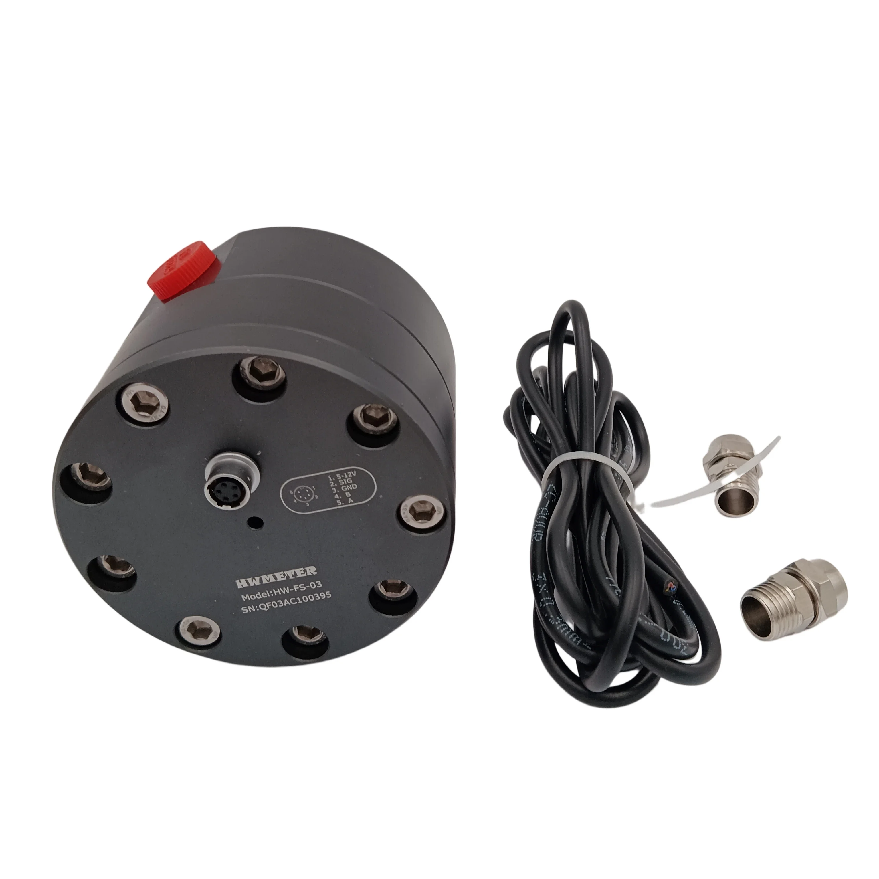 Flow Sensor HW-FS-03 Pump Flowmeter With Y Copper Filter Kit For Common Rail Test Bench Gear Oil Flow Meters