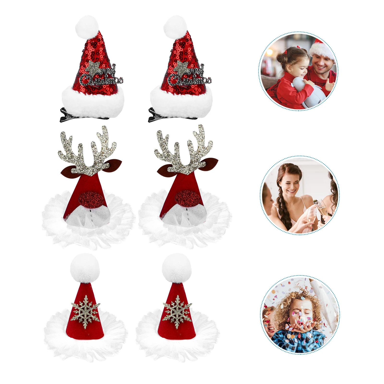 

Christmas Santa Hat Hair Clips Kids Girls Accessories Jesus Style Festive Bobby Pins Party Celebration Daily Wear Unique Shining