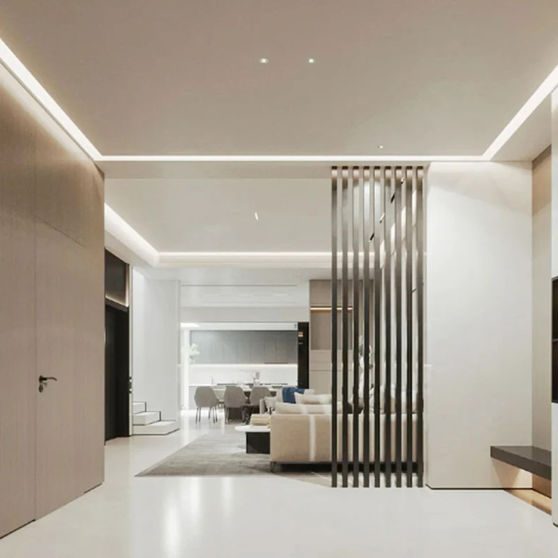 Wall Washing Aluminum Profile Living Room Bedroom Gypsum Top Corner Line Reflector Profile Suspended Ceiling Linear Light