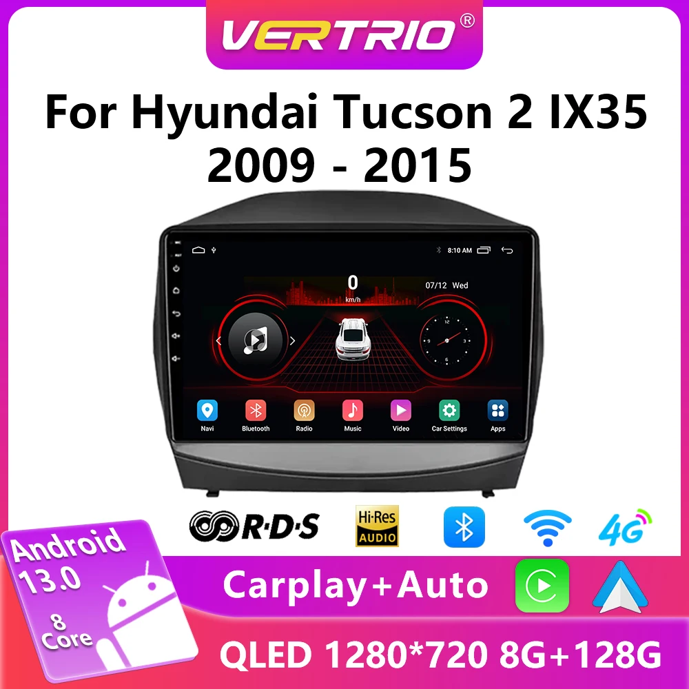 

Android 13 Carplay Car Radio For Hyundai Tucson 2 LM IX35 2009-2015 Multimedia Player Navigation GPS 4G WiFi 2din DVD Stereo DSP