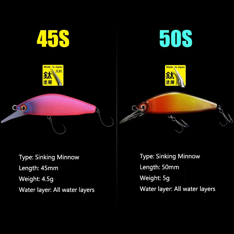 غرق أسماك الصيد إغراء 4.5 جرام 5 جرام طويلة الصب كرانكبيت المتذبذب المياه العذبة الطعم الثابت باس سمك السلمون المرقط بايك الصيد المسار بالجملة