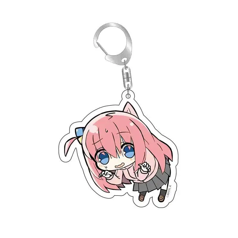 Anime BOCCHI THE ROCK Keychain Gotou Hitori Ijichi Nijika Yamada Ryo Keychains Metal Pendant Chain Key Ring Accessories Jewelry